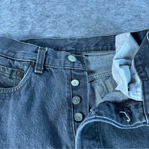 Vintage Levi’s 501 0658 Jeans Mens 28x28 Black 80s Made In USA Button Fly Repair